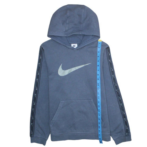 Nike Boys Blue Pullover Hoodie XL Fleece Graphic Swoosh Hooded Sweatshirt - Image 3