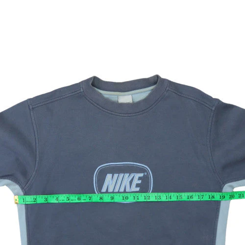 Nike Boys Blue Pullover Sweatshirt Embroidered Logo 6-7 Years Crew Neck - Image 2