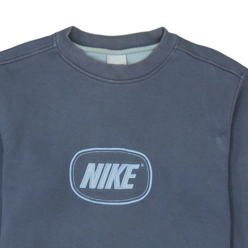 Nike Boys Blue Pullover Sweatshirt Embroidered Logo 6-7 Years Crew Neck - Image 6
