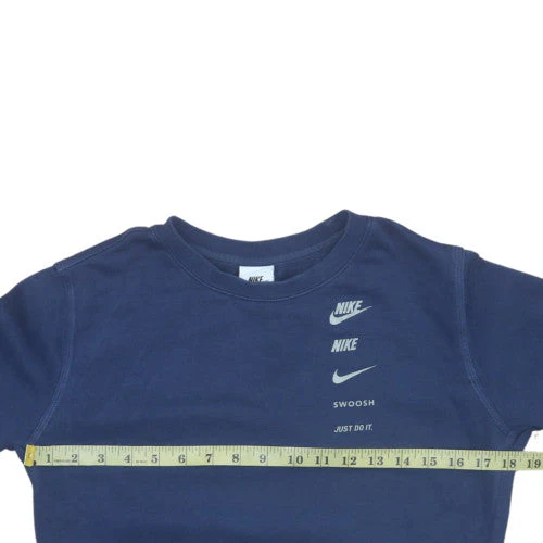 Nike Boys Blue XL Sweatshirt Crew Neck Fleece Logo Pullover - Image 3