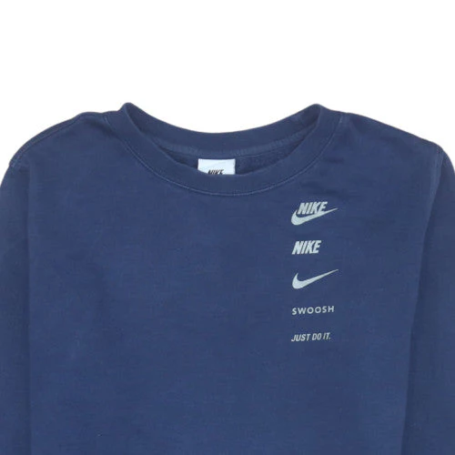 Nike Boys Blue XL Sweatshirt Crew Neck Fleece Logo Pullover - Image 6