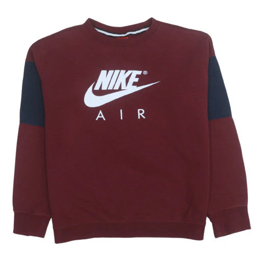 Nike Boys Burgundy Air Sweatshirt XL 13-15 Years Crew Neck Cotton Blend