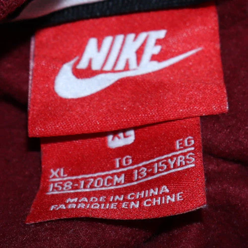 Nike Boys Burgundy Air Sweatshirt XL 13-15 Years Crew Neck Cotton Blend - Image 5