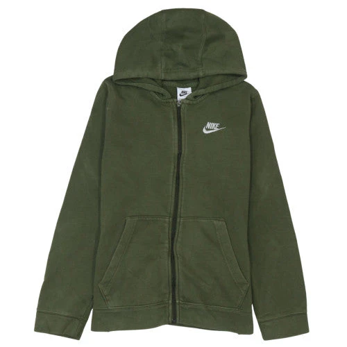 Nike Boys Green Full Zip Hoodie L 147-158cm Cotton Blend Casual
