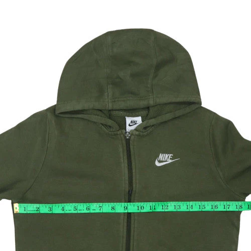 Nike Boys Green Full Zip Hoodie L 147-158cm Cotton Blend Casual - Image 2