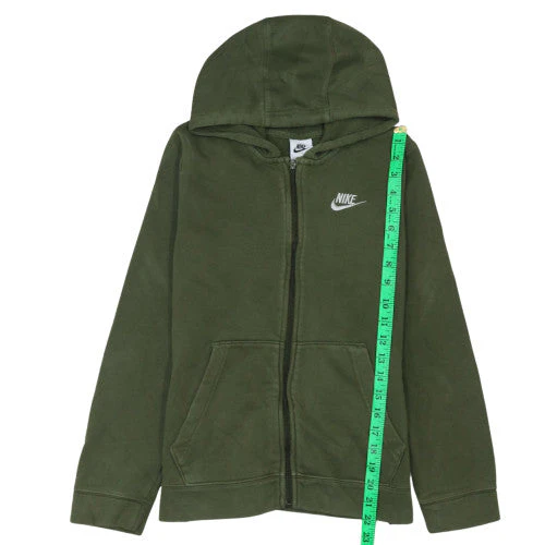Nike Boys Green Full Zip Hoodie L 147-158cm Cotton Blend Casual - Image 3