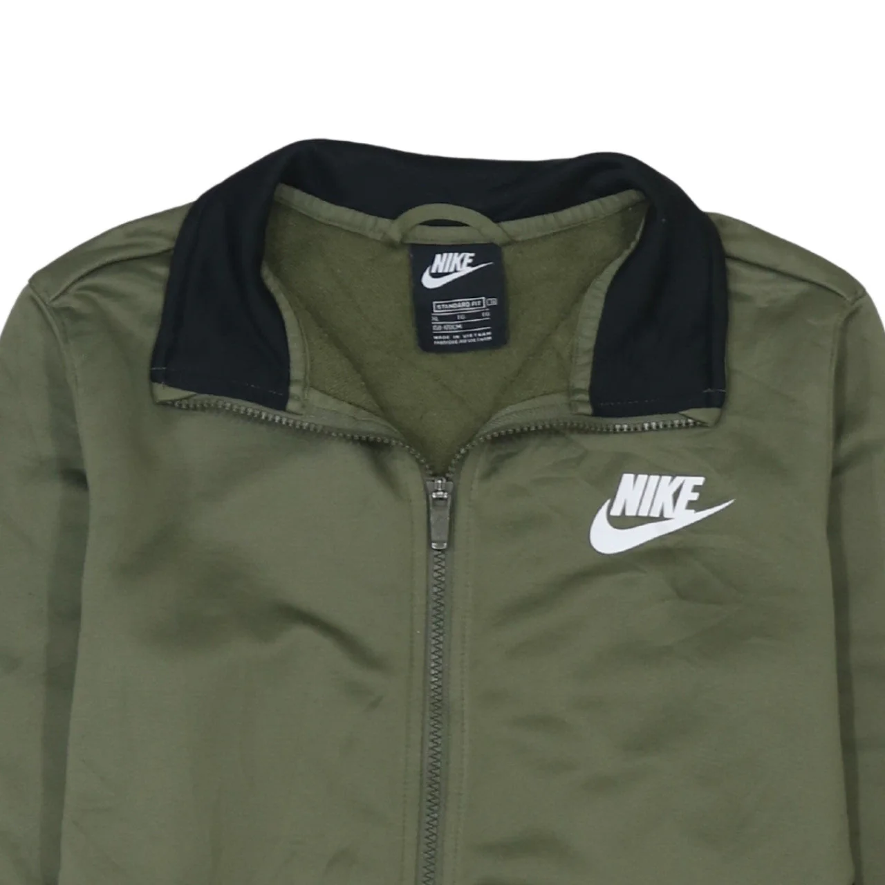 Nike Boys Green Track Jacket XL 158-170cm Zip Up Colourblock Sportswear - Image 8