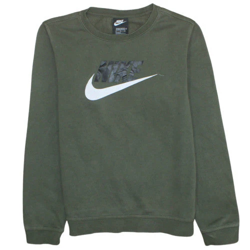 Nike Boys Green XL Sweatshirt Crew Neck Standard Fit Logo Print