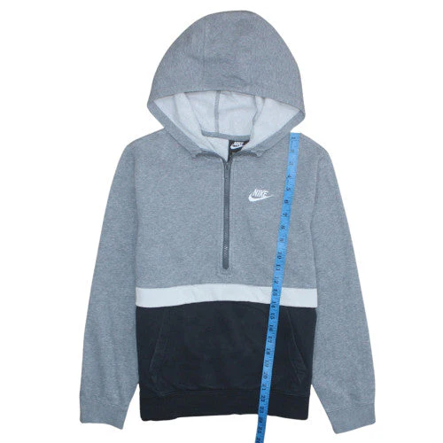 Nike Boys Grey Colourblock 1/2 Zip Hoodie XL 158-170cm Standard Fit - Image 3