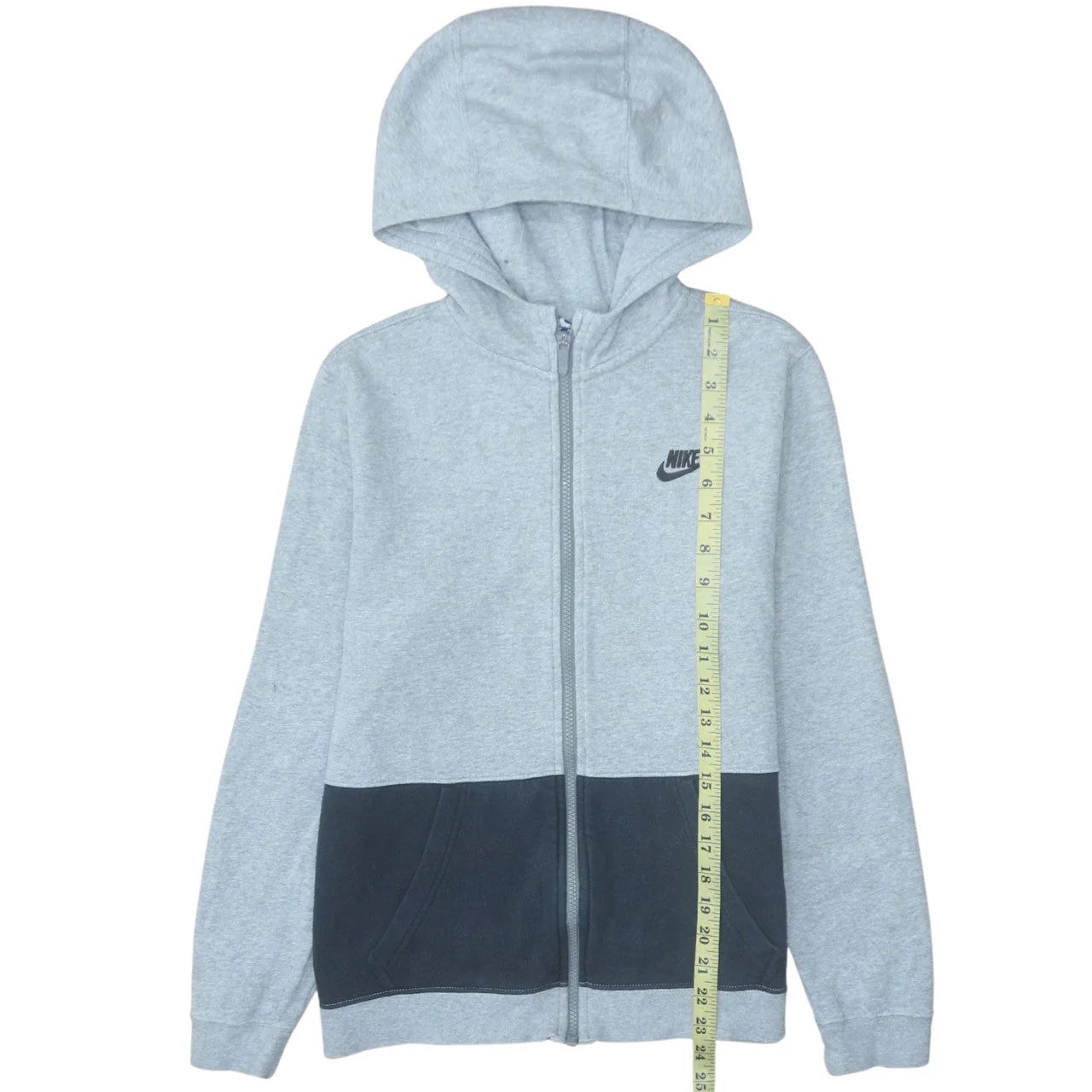 Nike Boys Grey Colourblock Full Zip Hoodie XL 13-15 Years Fleece - Image 2