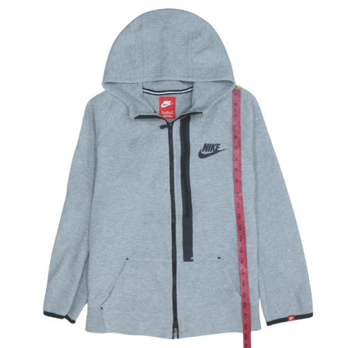Nike Boys Grey Full Zip Hoodie XL 13-15 Years Fleece Hooded Sweatshirt - Image 2