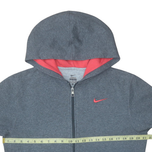 Nike Boys Grey Full Zip Hoodie XL 13-15 Years Fleece Lined Sportswear - Image 3