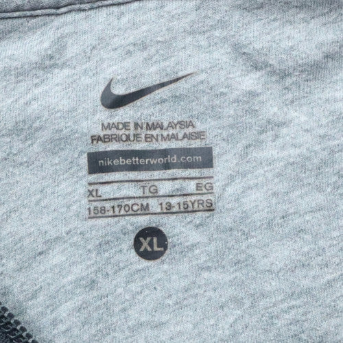 Nike Boys Grey Full Zip Hoodie XL 13-15 Years Fleece Lined Sportswear - Image 5