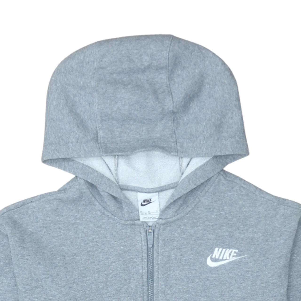 Nike Boys Grey Full Zip Hoodie XL 156-166cm Cotton Blend Fleece - Image 8