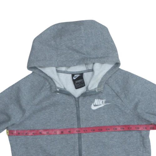 Nike Boys Grey Full Zip Hoodie XL 156-166cm Standard Fit Fleece - Image 2