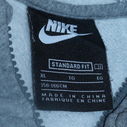 Nike Boys Grey Full Zip Hoodie XL 156-166cm Standard Fit Fleece - Image 5