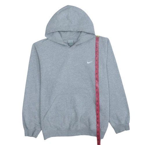 Nike Boys Grey Pullover Hoodie Fleece Lined Logo Sweatshirt 12-13 Years - Image 2