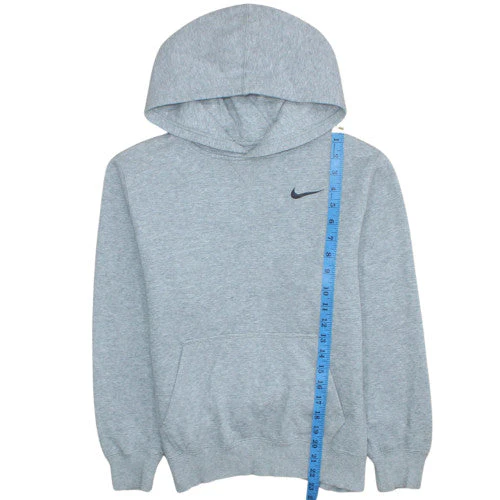 Nike Boys Grey Pullover Hoodie L 12-13 Years Fleece Sweatshirt - Image 3