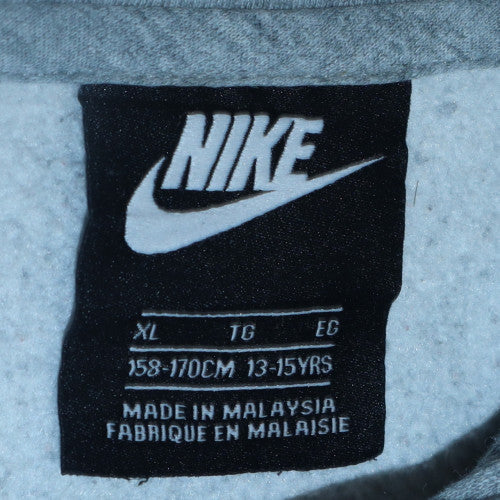 Nike Boys Grey Pullover Hoodie XL 13-15 Years Fleece Sweatshirt - Image 5