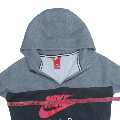 Nike Boys Grey XL Pullover Fleece Hoodie with Red Logo - Image 2