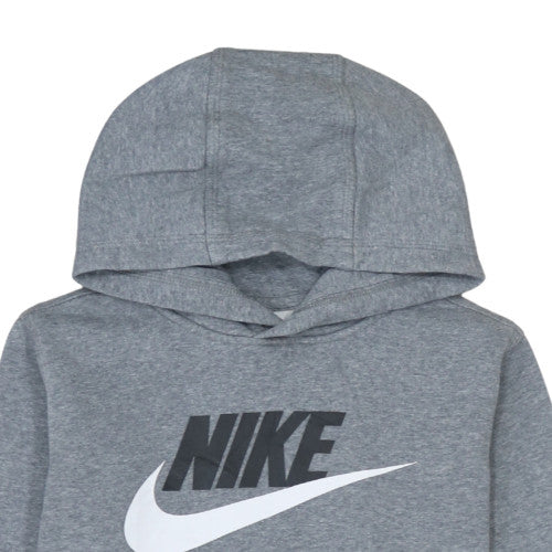Nike Boys Grey XL Pullover Hoodie - Graphic Print Fleece Sweatshirt - Image 8