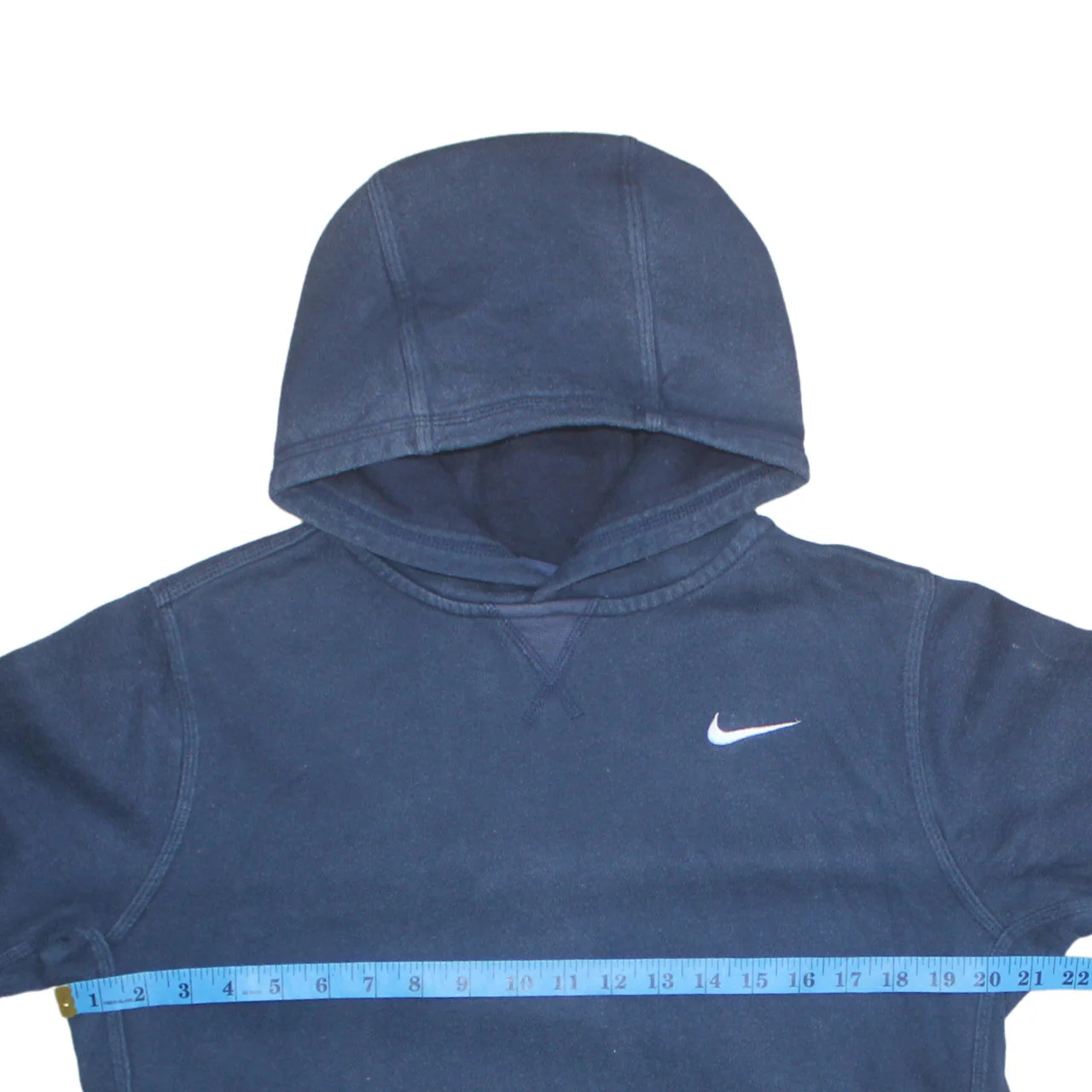 Nike Boys Navy Pullover Hoodie XL 13-15 Years Cotton Blend Logo Sweatshirt - Image 2