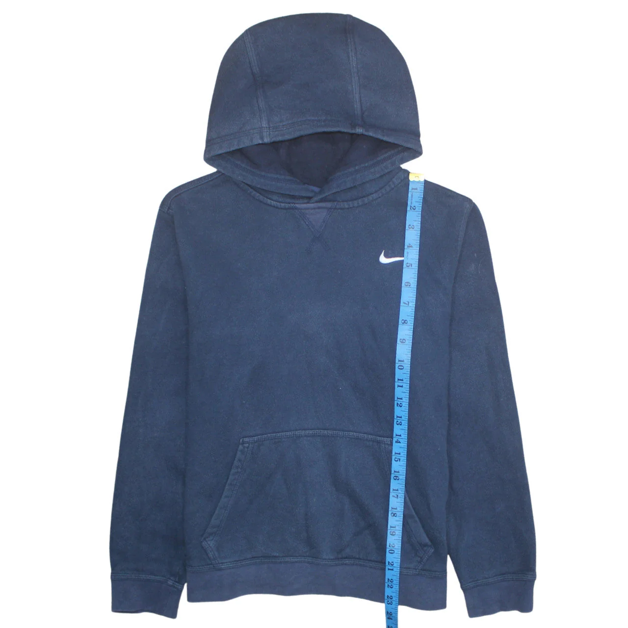 Nike Boys Navy Pullover Hoodie XL 13-15 Years Cotton Blend Logo Sweatshirt - Image 3