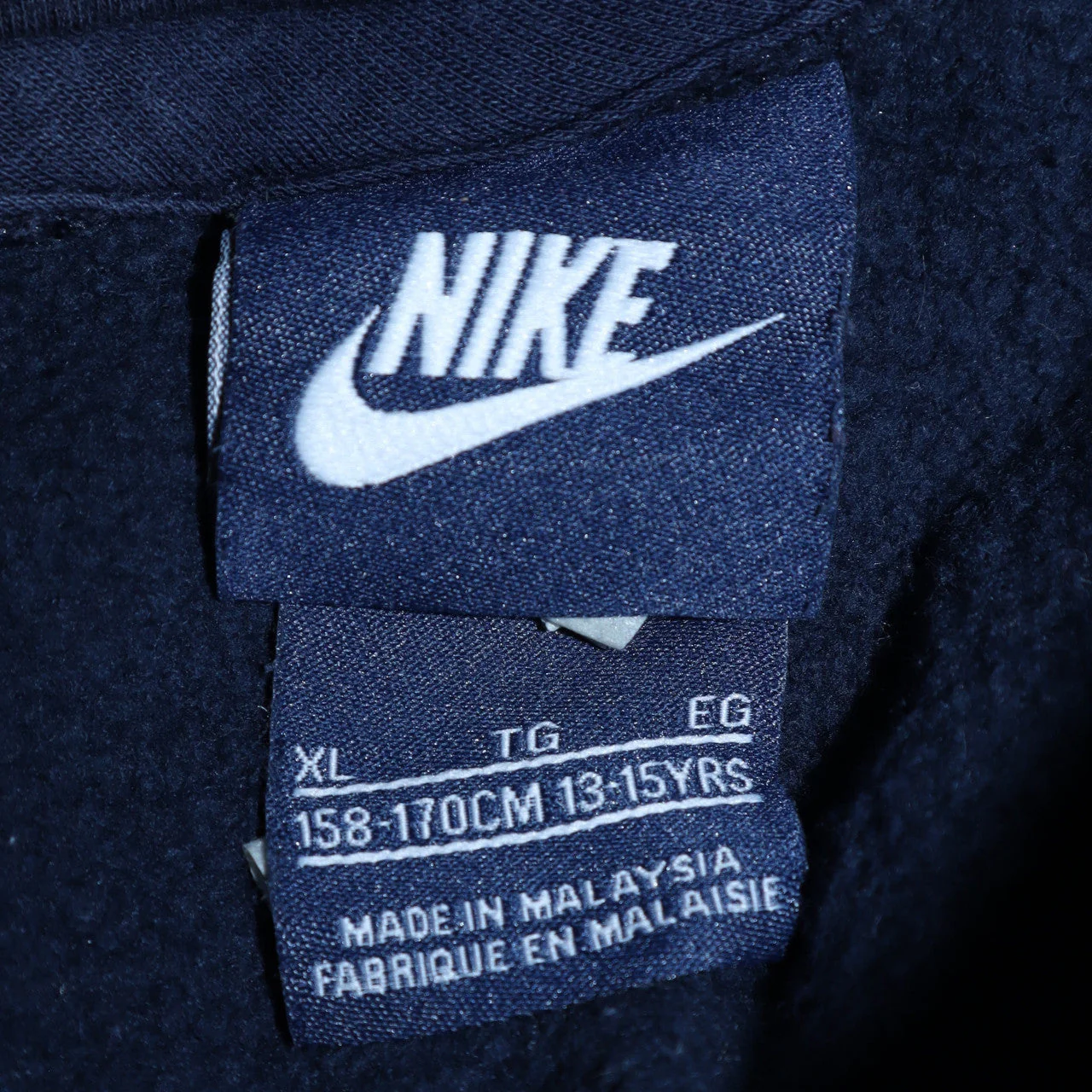 Nike Boys Navy Pullover Hoodie XL 13-15 Years Cotton Blend Logo Sweatshirt - Image 5