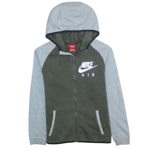 Nike Boys Olive & Grey Full Zip Hoodie Sweatshirt XL 13-15 Years Hooded