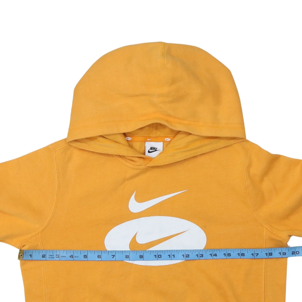 Nike Boys Orange Pullover Hoodie 13-14 Years Graphic Fleece Sweatshirt - Image 2