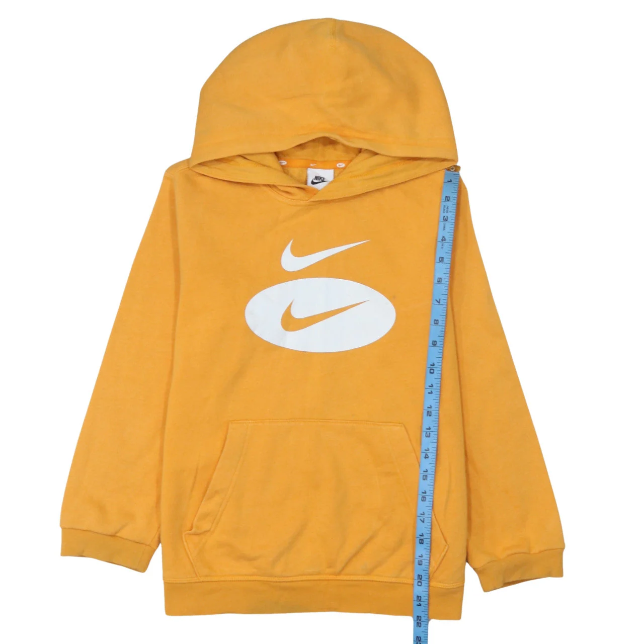 Nike Boys Orange Pullover Hoodie 13-14 Years Graphic Fleece Sweatshirt - Image 3
