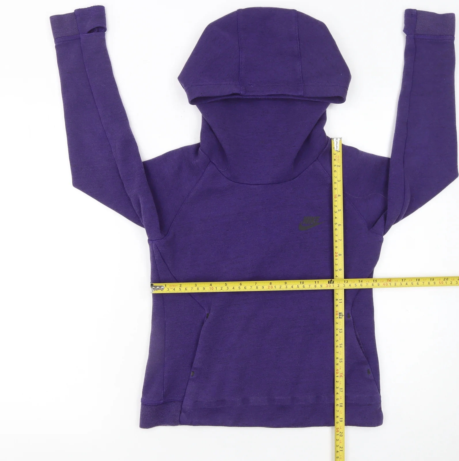Nike Boys Purple Pullover Hoodie 10-12 Years Fleece Cotton Blend - Image 2