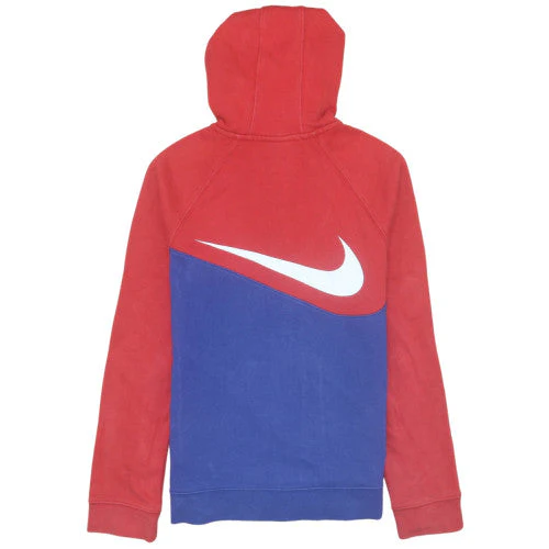 Nike Boys Red Blue Hooded Track Jacket 11-12 Years Full Zip Colourblock - Image 4