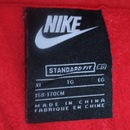 Nike Boys Red Colourblock XL Fleece Pullover Hoodie with 1/4 Zip - Image 5