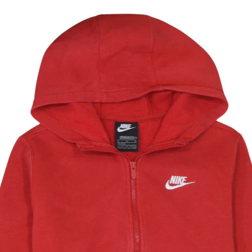 Nike Boys Red Colourblock XL Fleece Pullover Hoodie with 1/4 Zip - Image 8