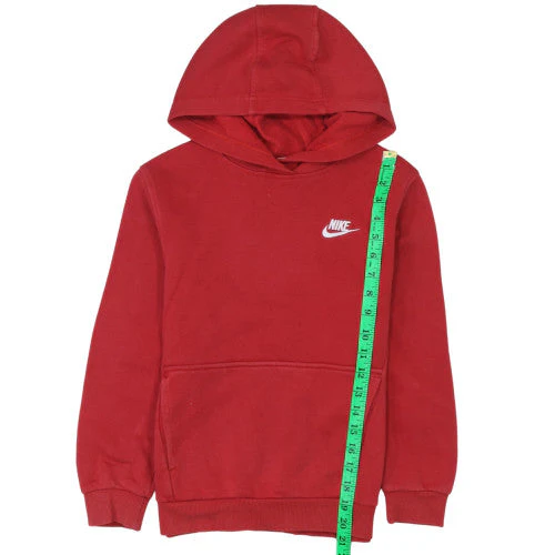 Nike Boys Red Pullover Hoodie Sweatshirt M 13-14 Years Fleece Logo - Image 3