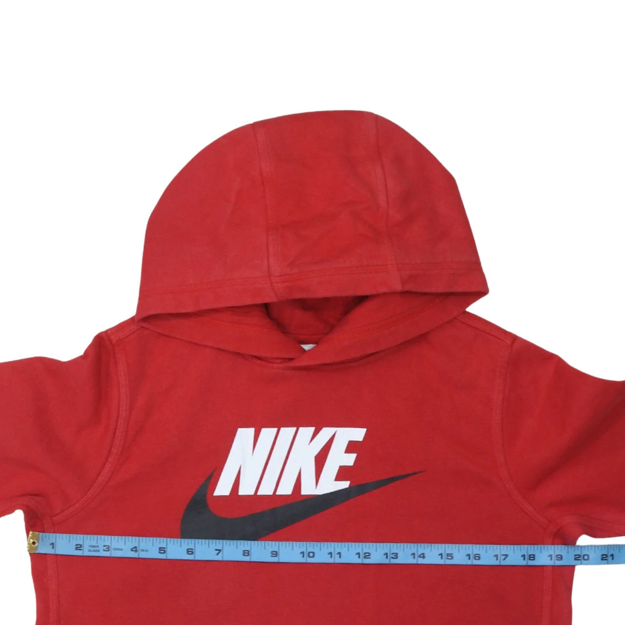 Nike Boys Red Pullover Hoodie XL 158-170cm Logo Fleece Sweatshirt - Image 3