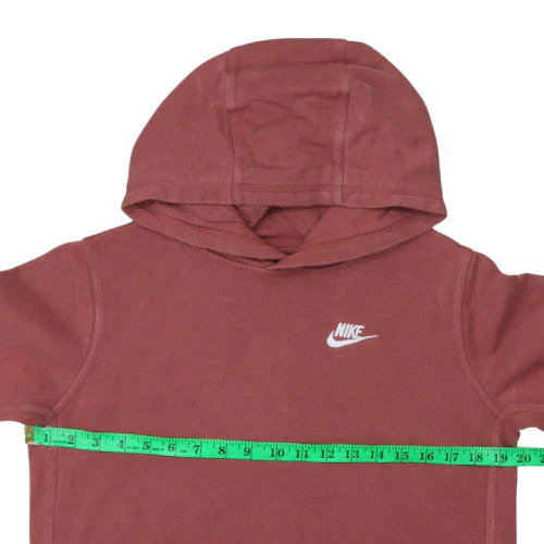 Nike Boys Rust Red Pullover Hoodie XL 158-170cm Cotton Sweatshirt - Image 2