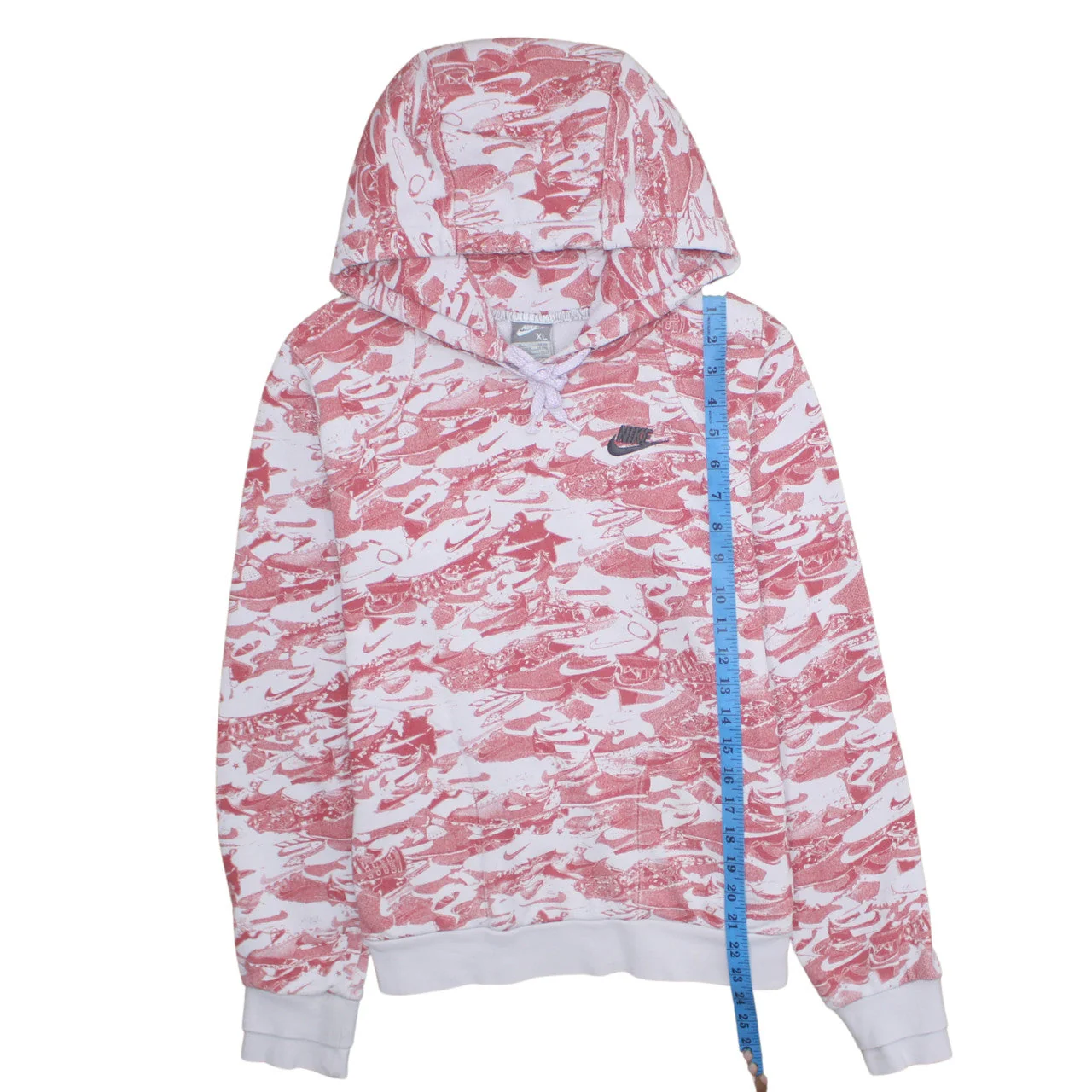 Nike Boys White Red Camouflage Pullover Hoodie XL Cotton Blend Sweatshirt - Image 3
