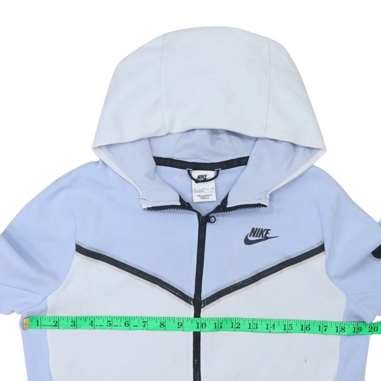 Nike Girls Blue Colourblock Full Zip Hoodie XL - Image 2