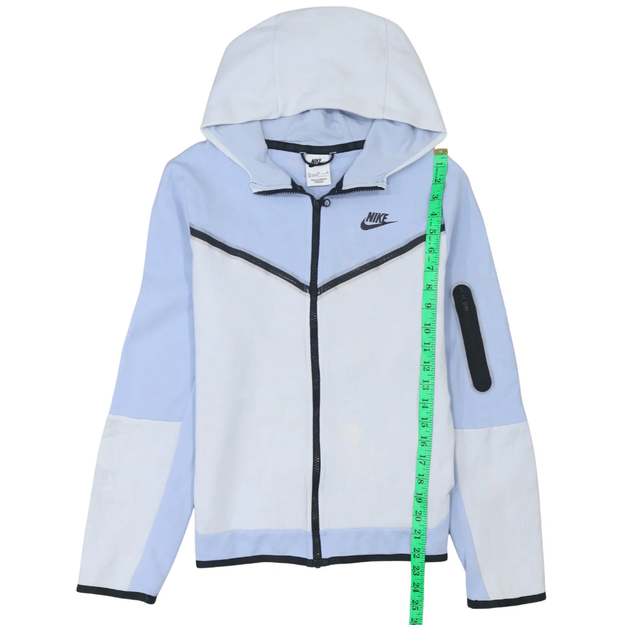 Nike Girls Blue Colourblock Full Zip Hoodie XL - Image 3