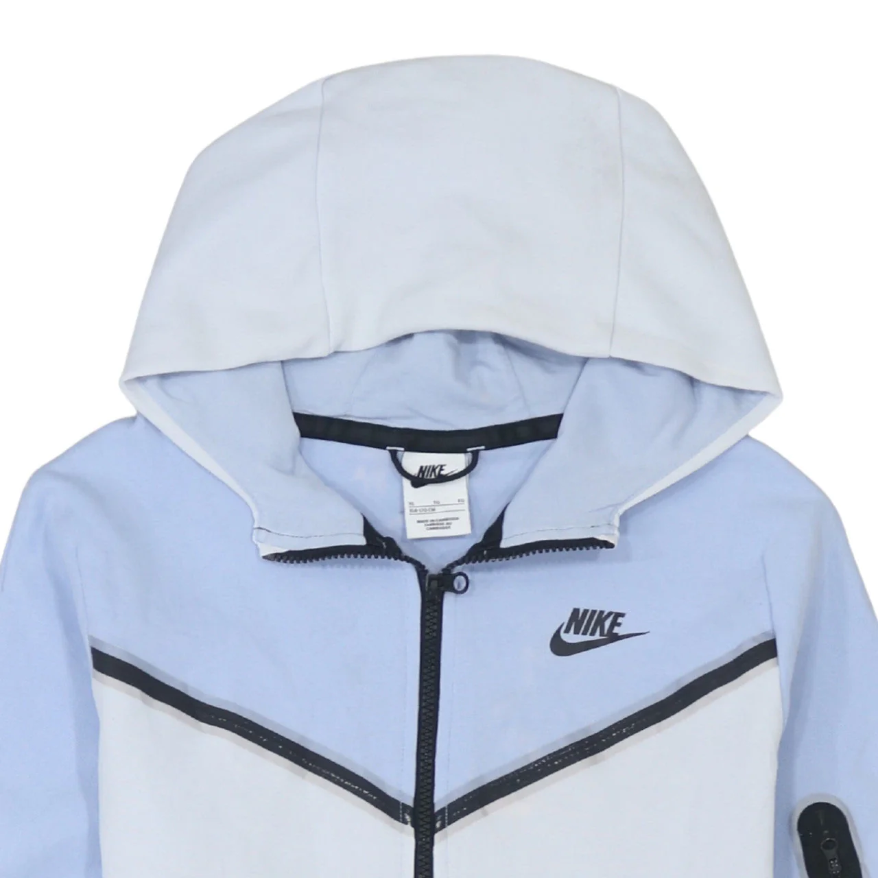 Nike Girls Blue Colourblock Full Zip Hoodie XL - Image 8