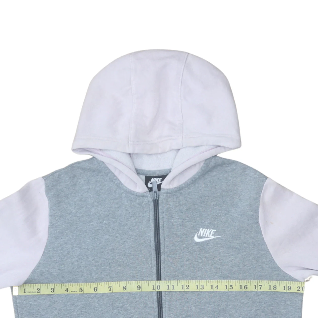 Nike Girls Grey Full Zip Hoodie Size 14 Years Fleece Hooded Sweatshirt - Image 2