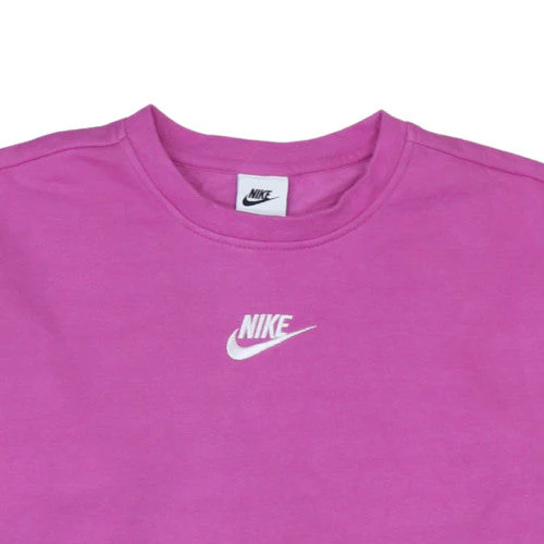 Nike Girls Pink Logo Pullover Sweatshirt L Fleece Crew Neck - Image 8