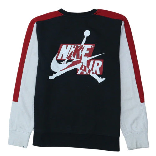 Nike Jordan Boys Black Red Crew Neck Sweatshirt 12-13 Years Cotton Blend - Image 4