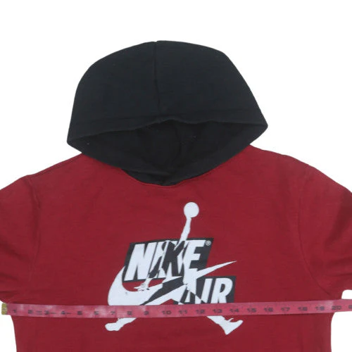 Nike Jordan Boys Red & Black Pullover Hoodie L 158 Bold Graphic Fleece - Image 2
