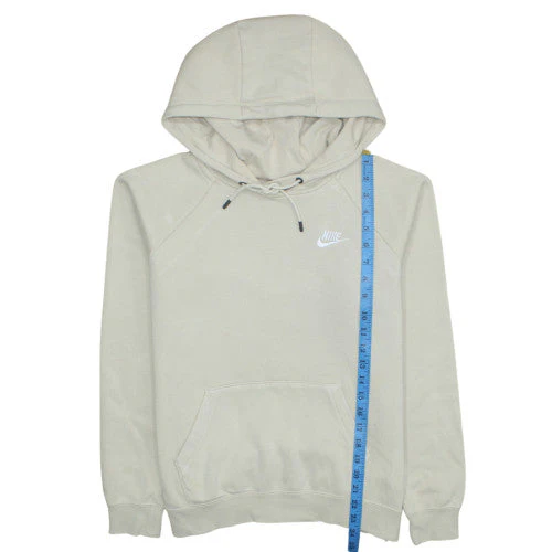 Nike Men Beige Hoodie Medium Cotton Blend Casual Sweatshirt - Image 3