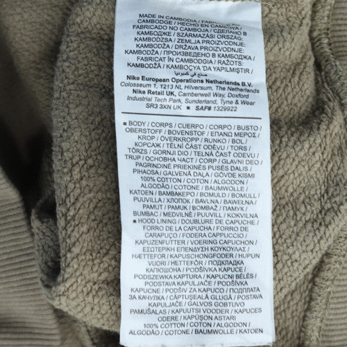 Nike Men Beige Pullover Hoodie M Fleece Logo Drawstring Regular Fit - Image 6