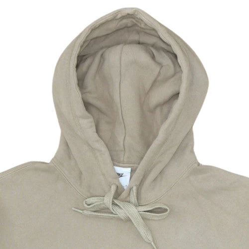 Nike Men Beige Pullover Hoodie M Fleece Logo Drawstring Regular Fit - Image 8