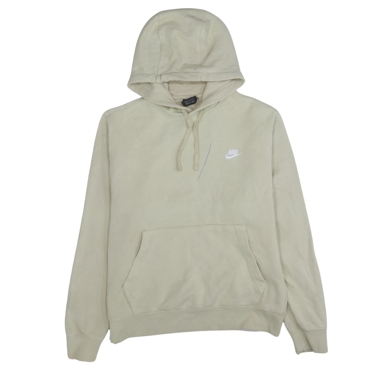Nike Men Beige Pullover Hoodie M Fleece Sportswear Sweatshirt